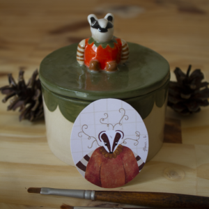 Coffret – Boîte + sticker Milo le blaireau